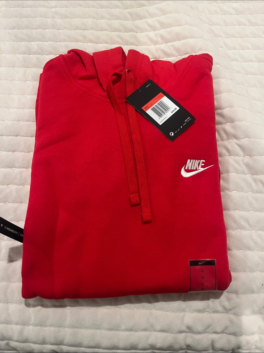 Nike Men’s Red Pullover Hoodie with White Swoosh